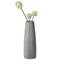 Uniquewise Decorative Modern Round Table Centerpiece Flower Vase with Gray Striped Design, 9 Inch QI004175.S - alternate 1